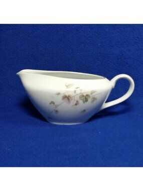 Yamaka China Breeze Gray Boat 674 Pink, Brown and Grey Leaves 1950's-60's AS IS